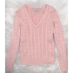 Tommy Hilfiger XS Pink V-Neck Sweater